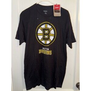 NWT Reebok Mens L Boston Bruins Black Short Sleeve T Shirt